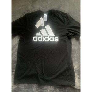 Adidas Classic Logo T-Shirt Athletic Casual Cotton Black Size M